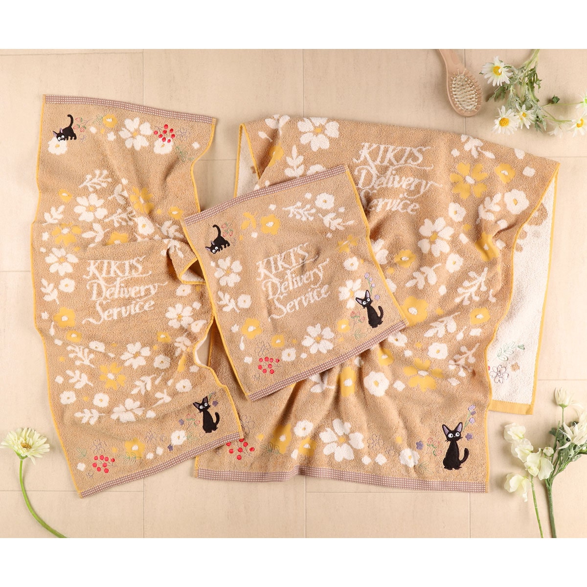 魔女の宅急便 ｢セピアフラワー｣ ウォッシュタオル | どんぐり共和国