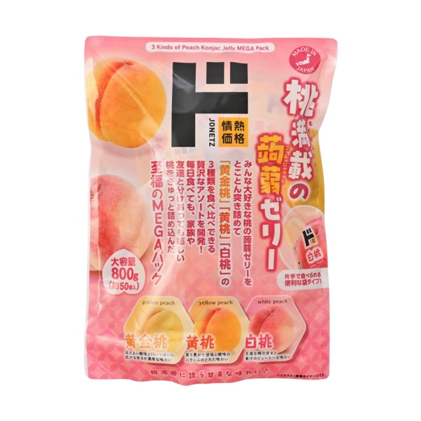MEGAパック蒟蒻ゼリー桃満載アソート｜お菓子｜商品紹介｜ドン