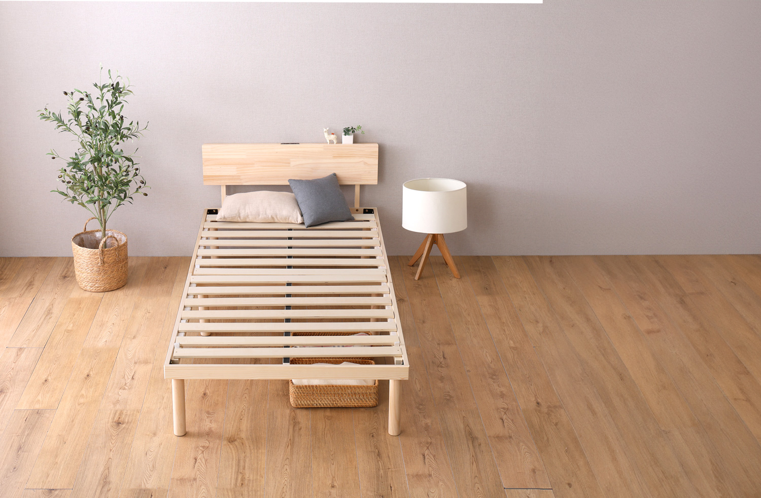 パイン材高さ2段階調整脚付きすのこベッド用 宮単品 (シングル) Twily