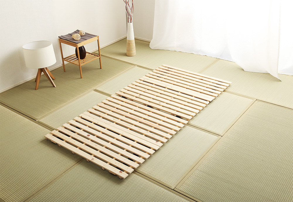 二つ折りタイプ 檜すのこベッド 涼風 (ダブル) - 家具専門店どあどあ