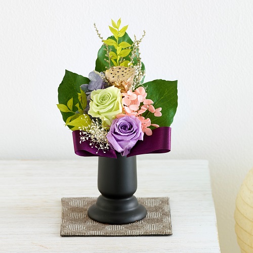 日時指定不可・ご注文後2週間ほどでお届けします】プリザーブド仏花