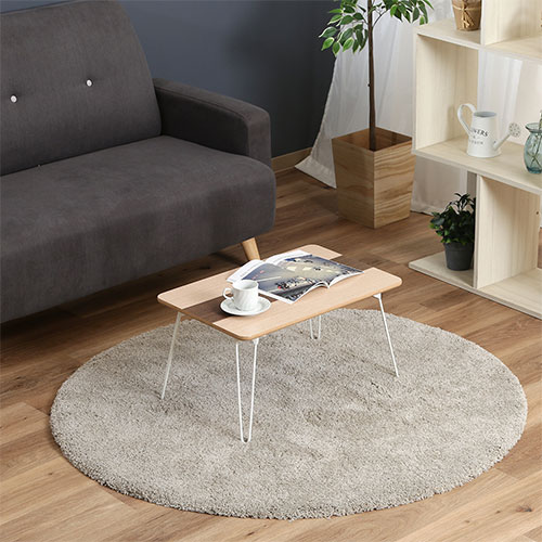 突板折畳ローテーブル ライン 10495 不二貿易 座卓 幅600×奥400mm