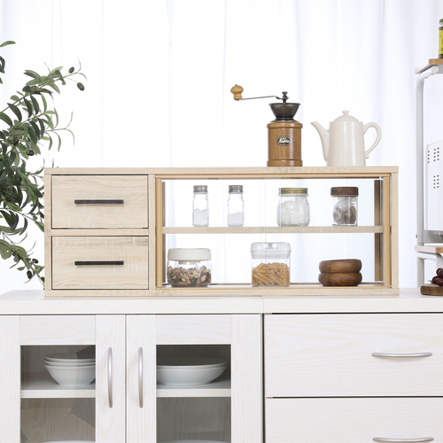 カウンター上収納ラック 幅80cm オーク [5116] カウンター上収納ラック