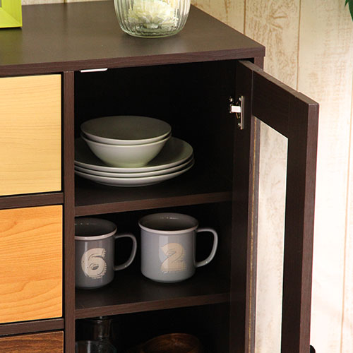 ウッドグラデーション キャビネット 引出4杯 96300 不二貿易