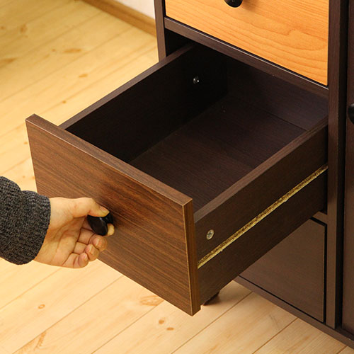 ウッドグラデーション キャビネット 引出4杯 96300 不二貿易