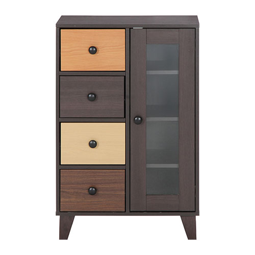 ウッドグラデーション キャビネット 引出4杯 96300 不二貿易