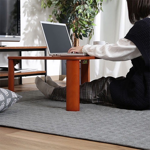 折脚ローテーブル KSM-9060 12841 不二貿易 木製テーブル ブラウン