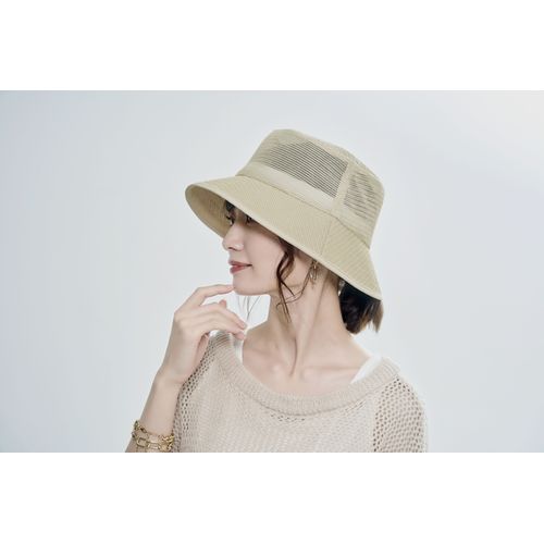 洗えるメッシュバケットハット COGIT 婦人帽子 アイボリー