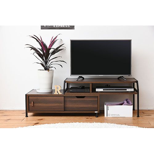 テレビ台 伸縮テレビ台 32型対応 32インチ スチール脚 DRT-1010-BK JK
