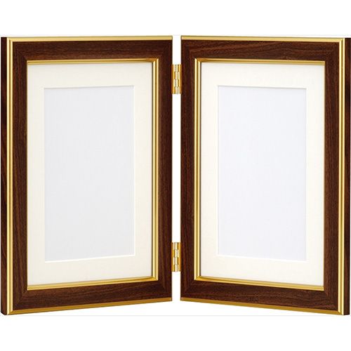 樹脂製フォトフレーム/2L縦2面/ブラウン フ-TP-161-BR Nakabayashi