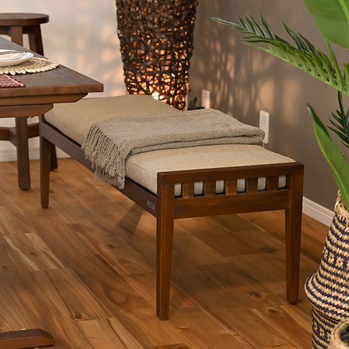 チーク無垢材 ベンチ ロータイプ ACS270KA サンフラワーラタン 椅子