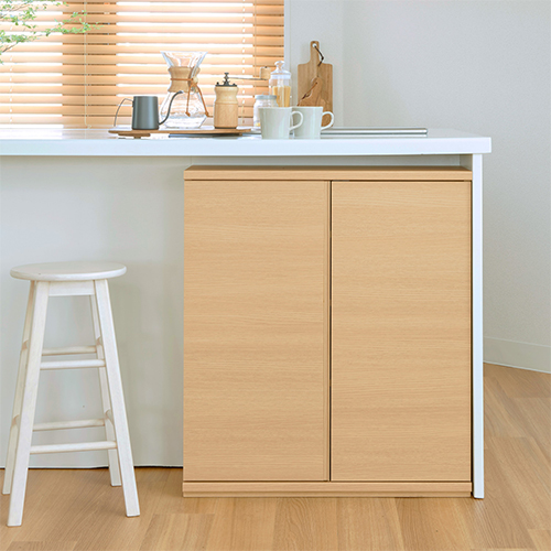 カウンター下収納 PTS-8575D NA ピタシエ 多目的木製棚 幅75cm