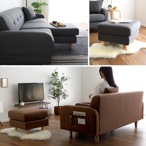 3人掛けカウチソファ【Zecta-ゼクタ-】 ZCT-3P--GY ホームテイスト