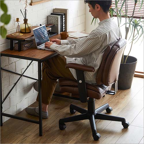 ロッキング機能付きレザー調デスクチェア 2点セット SH-23-RLSET--WA