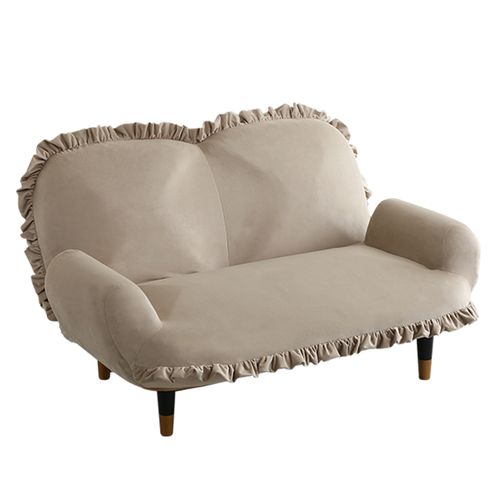 フリル付ベロアソファ 2人掛け【Chammy -チャミー-】 SH-07-OKBF-2