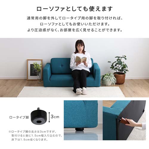 シンプルな2人掛けコンパクトソファ SH-07-CPS--GY ホームテイスト