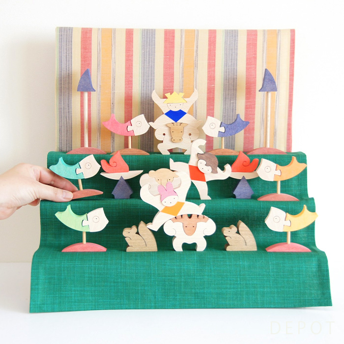 小黒三郎・五月人形 KK218 【三童子三段飾り（普通垂幕）】遊プラン