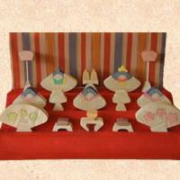 円びな三段飾り・小（普通垂幕）】 木のおもちゃデポー