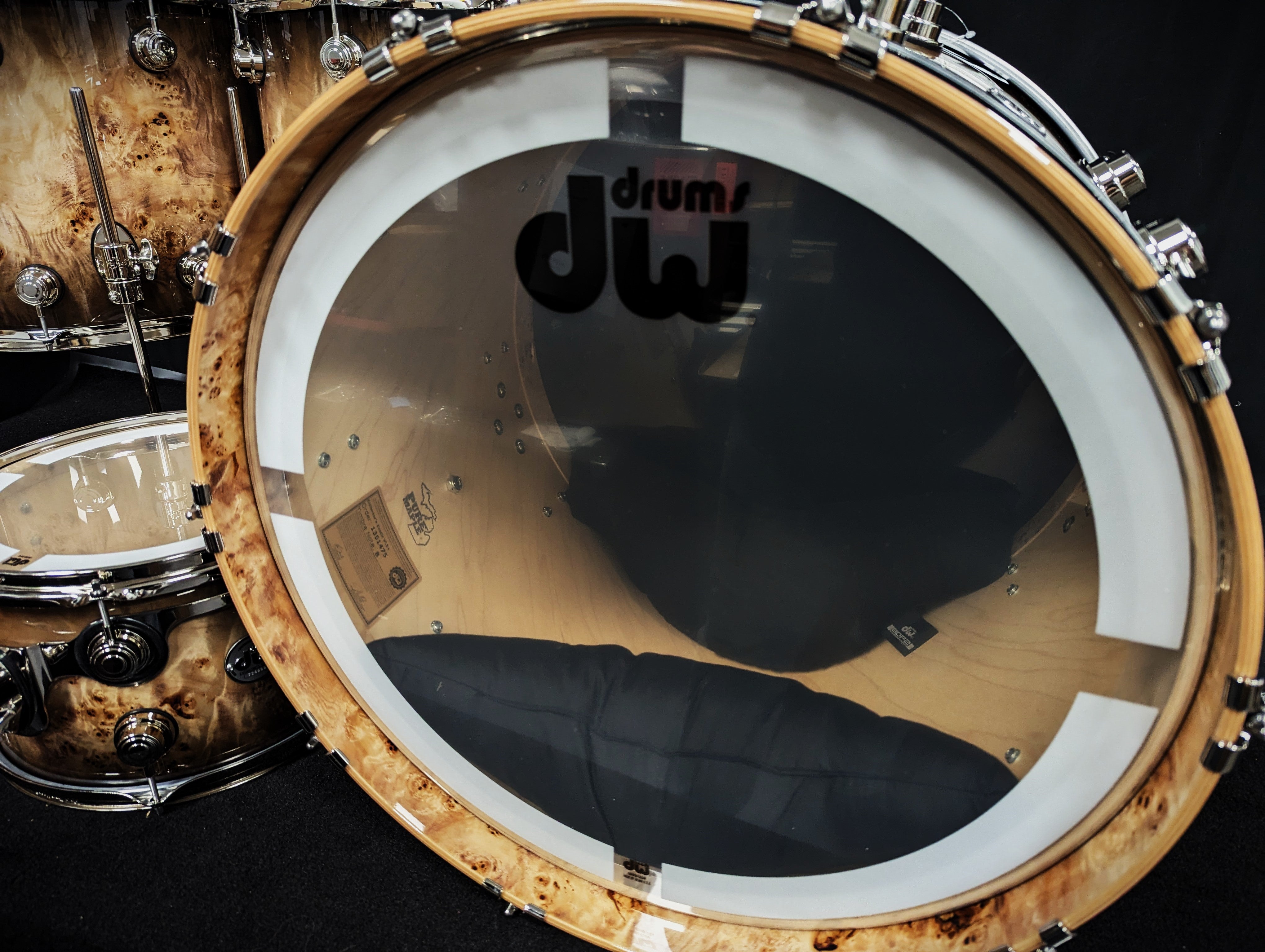 Collectors Series Candy Black Burst over Mappa Burl 5 Piece Shell