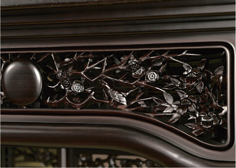 50-18 やすらぎ 蒔絵 彫 山吹 紫檀系 彫欄間 | 仏壇 | 商品一覧 | 愛知