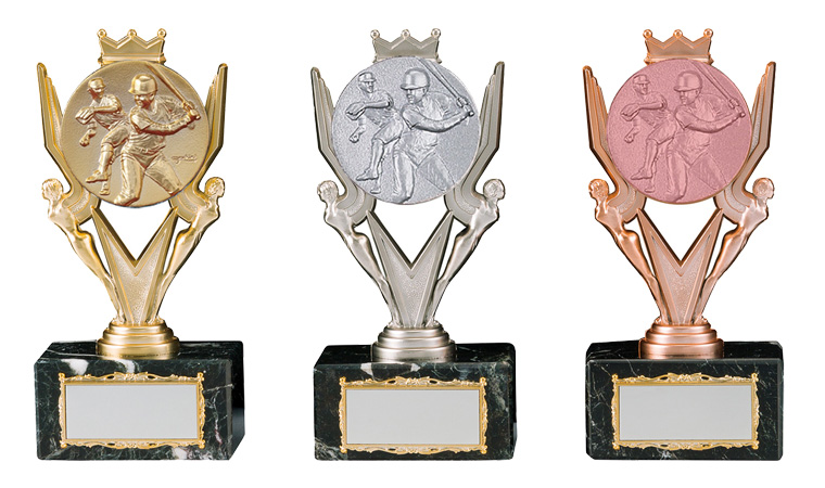 野球専用表彰記念トロフィー 野球メダル付樹脂製トロフィー BV-4419