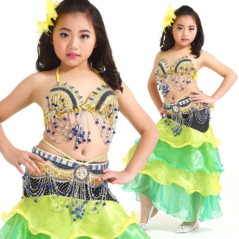 ベリーダンスキッズ--ブラ+ベルト 2点セット865＃ - DanceQueen踊姫