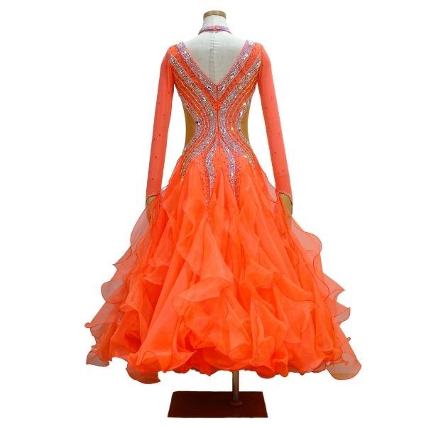 正装 元気カラーのスタンダードドレス KO183 オレンジ Mサイズ 社交