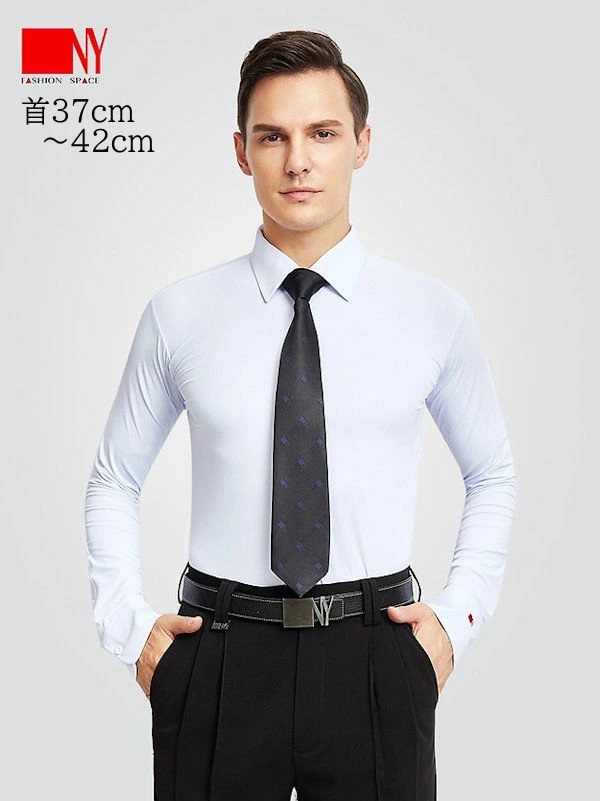 NY製 ダンス用 ストレッチ ワイシャツ 白 NY21113C AdsJapan ホワイト