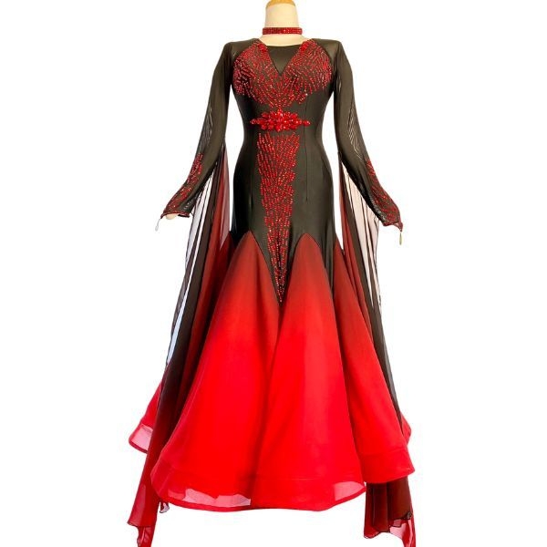 スタンダードドレス 正装 KO145 ブラック レッド ストーン