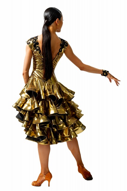 取り寄せ品】TAKADANCE 社交ダンス衣装 ラテンワンピース（M・L） 3L