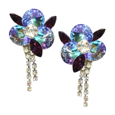 PINK イヤリング P-137 パープル系 社交ダンス アクセサリー 輝く