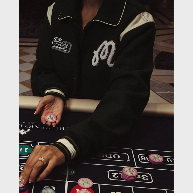 Malbon x formula 1 Grand Prix Letterman Jacket Green