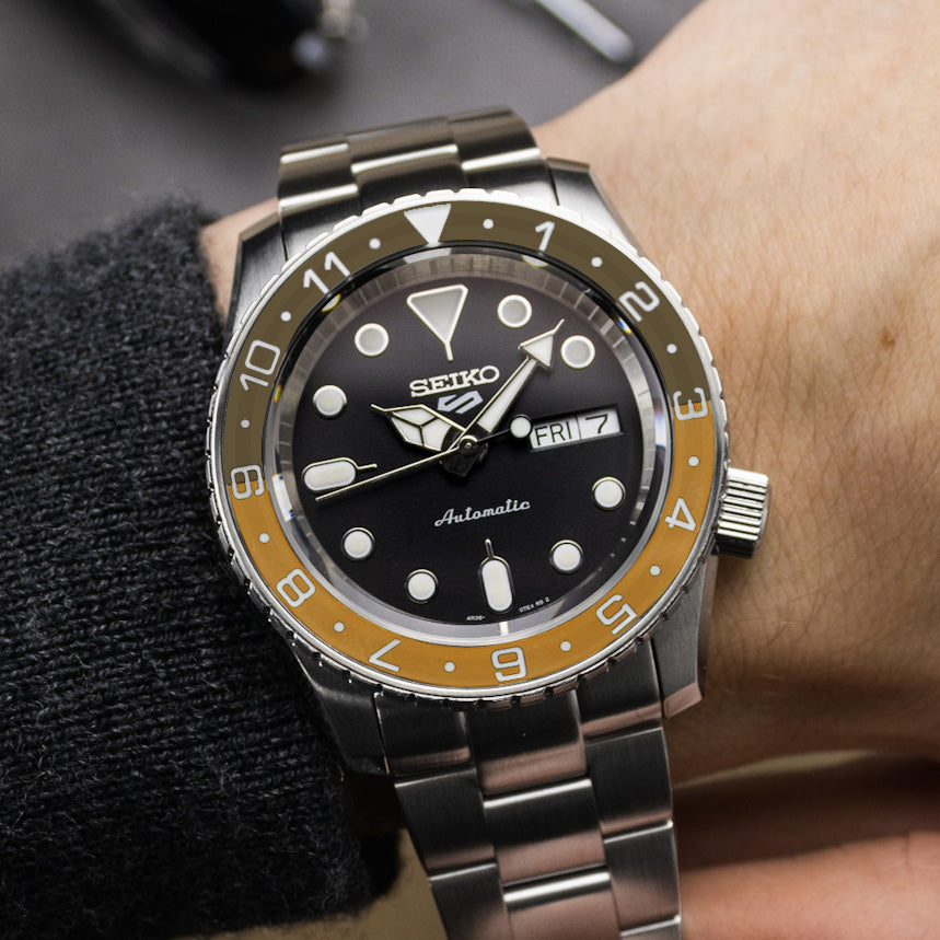 Sapphire Insert - SKX Dual Time Olive X Mustard - Luminous Green