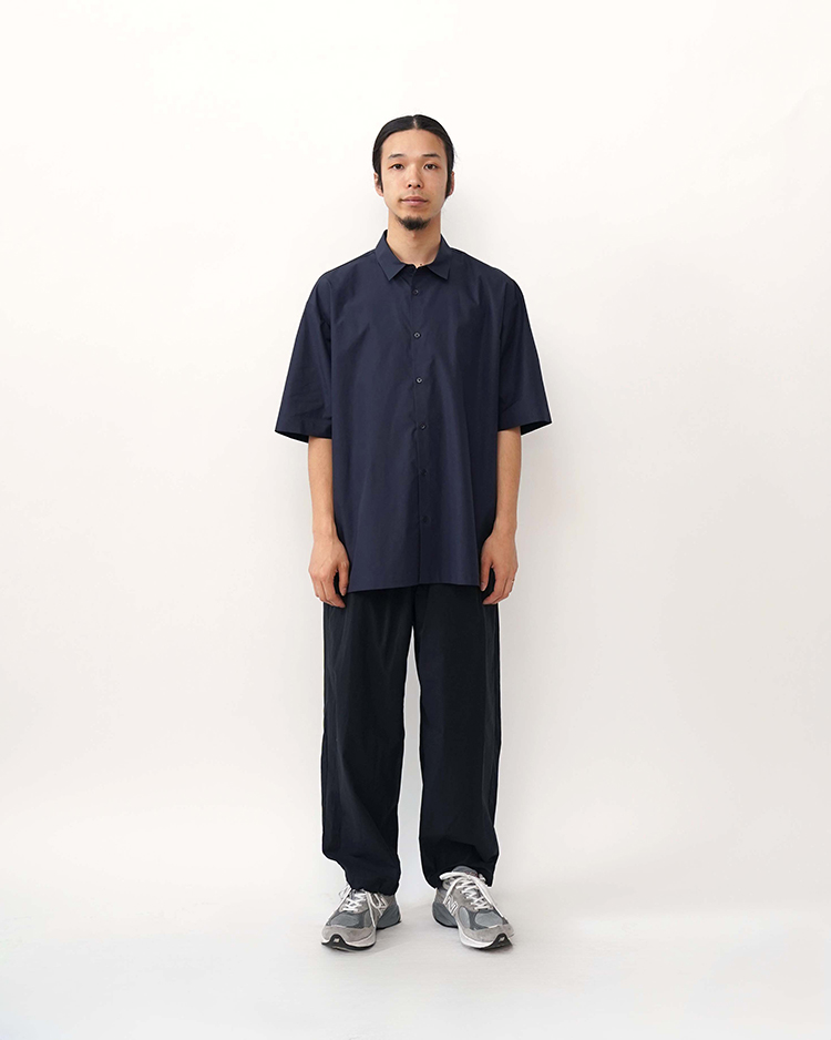 SUVIN BROAD SHORT SLEEVE SHIRT / NAVY | ATON (MEN)(エイトン