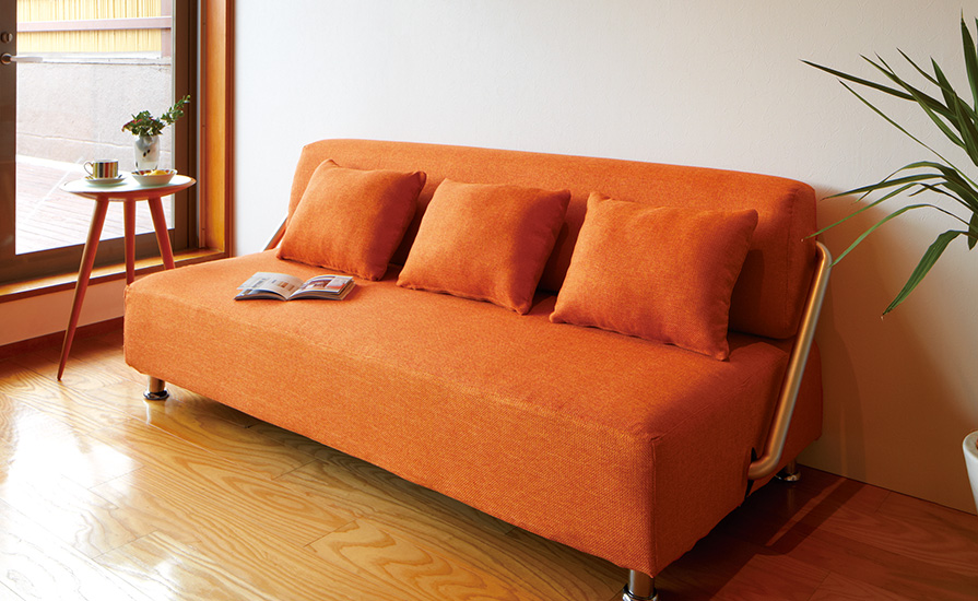 簡単にベットに変身！壁につけたまま使えるソファベッド 幅192cm 通販