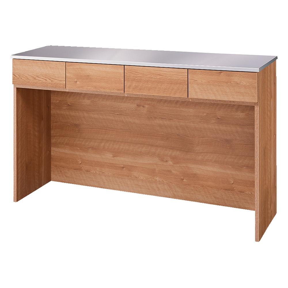 ステンレストップ下段オープン 間仕切りカウンター 幅139cm ディノス