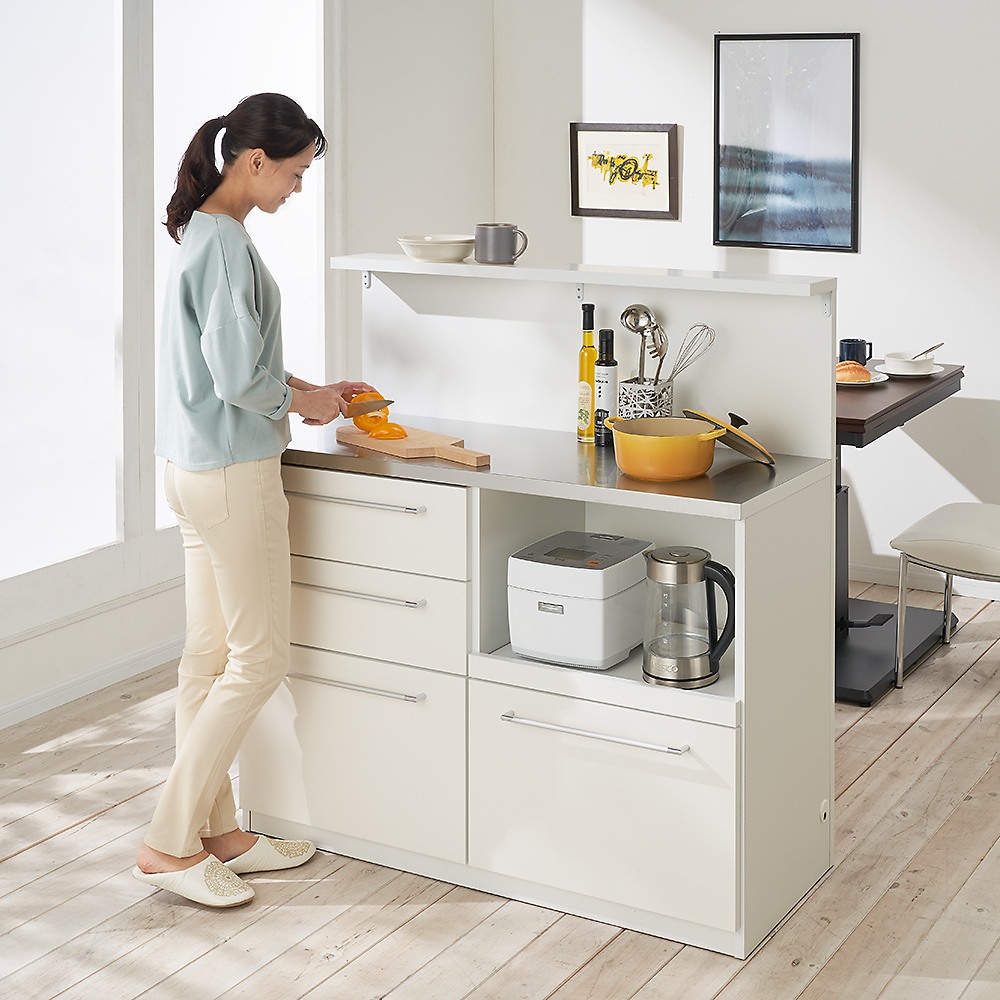 手元が隠せる間仕切りカウンター 幅120cm ディノスANAmall店