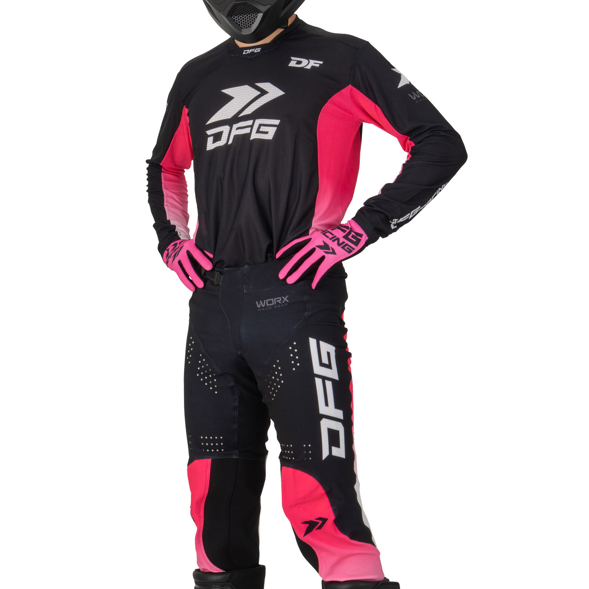 ワークスジャージ チャンプ ブラック/ ピンク｜ダートフリーク / DIRTFREAK