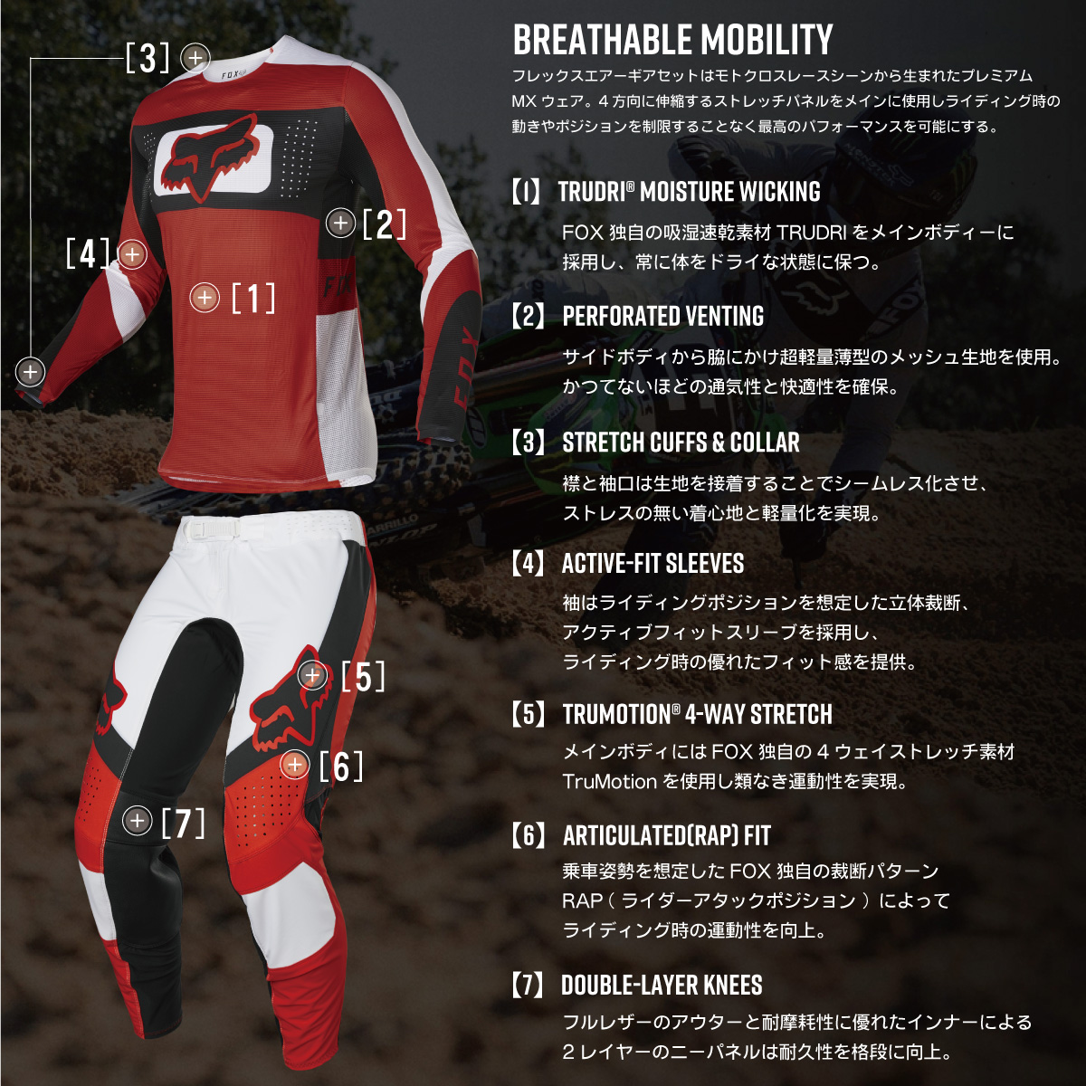 FOX RACING フレックスエアー パンツ エフェクト ブラック/ホワイト