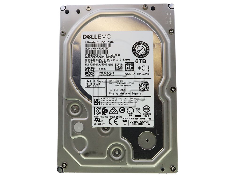 Dell XDN2G / Hitachi 0B36055 / HUS726T6TAL5200 6TB 3.5