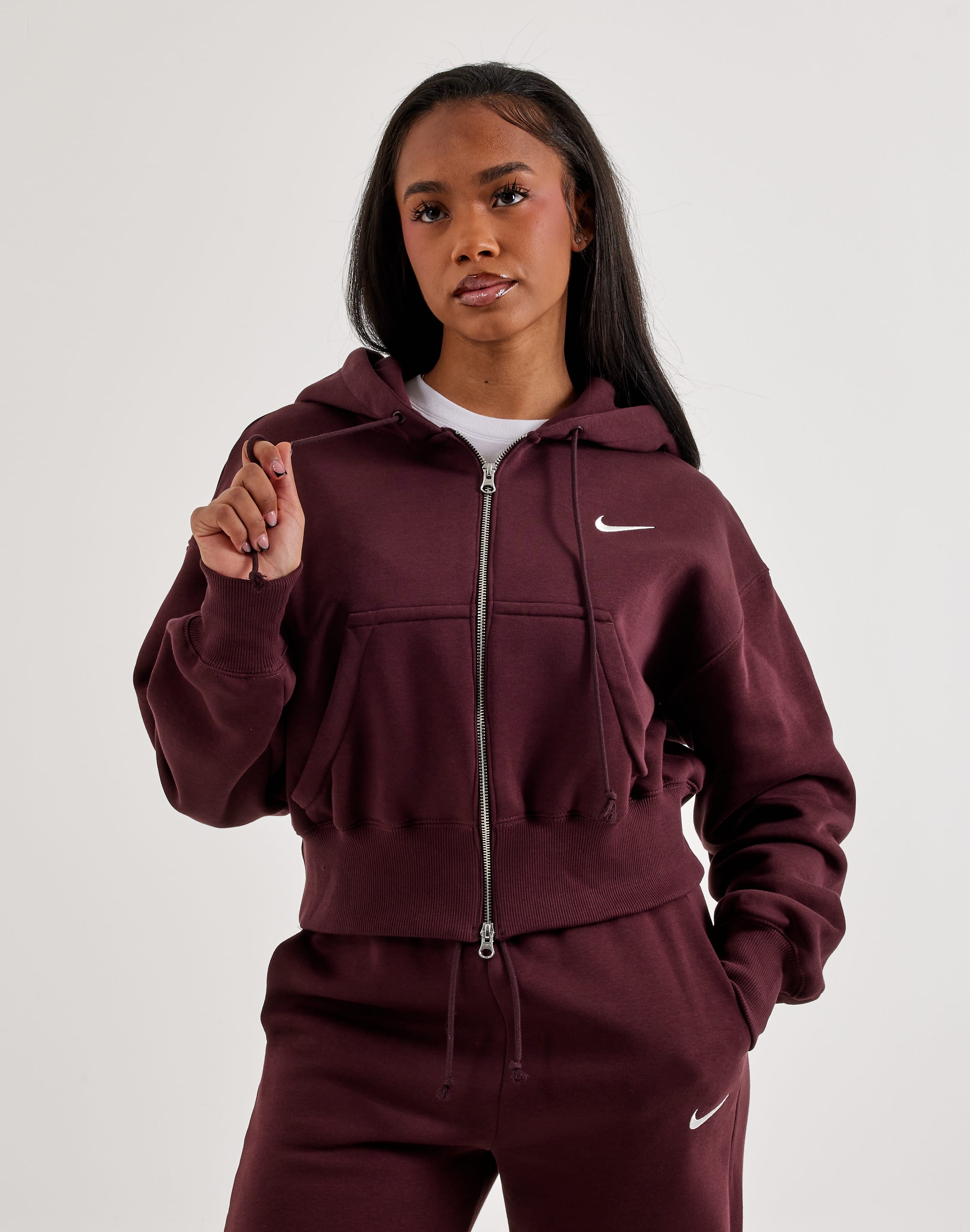 Nike Phoenix Fleece Loose Full-Zip Cropped Hoodie – DTLR