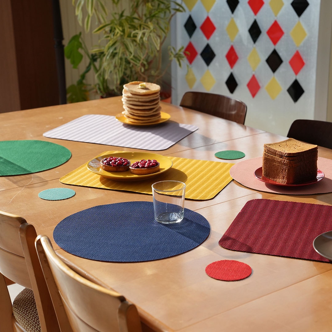 DULTON ONLINE SHOP | PLACE MAT ROUND YELLOW×DARK GREEN(PLACE MAT
