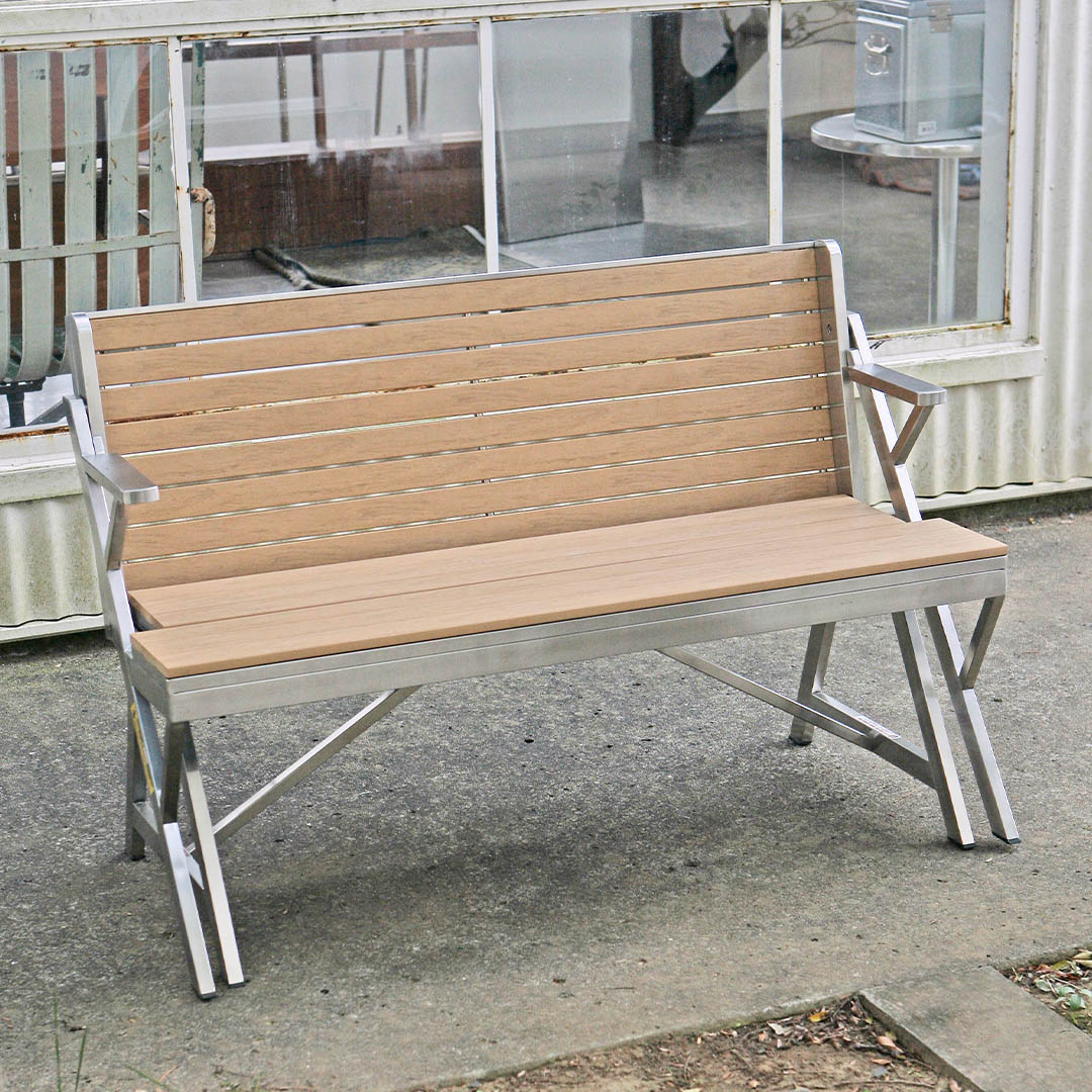 DULTON ONLINE SHOP | STAINLESS TABLE & BENCH DOUBLE WPC BROWN(WPC