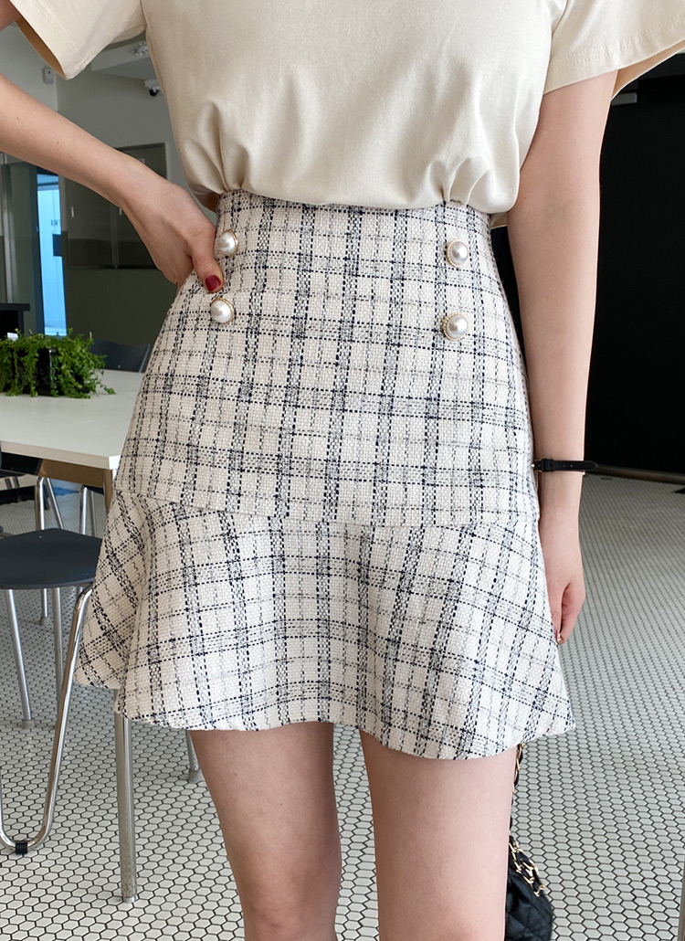 ツイードペプラムミニスカート・全3色 | レディースファッション通販