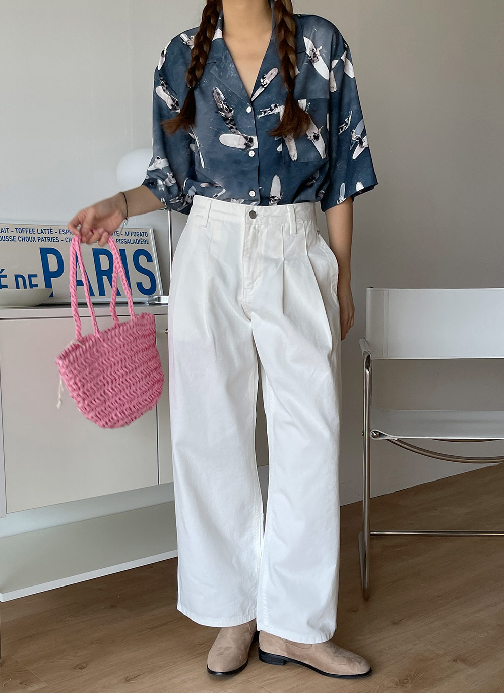 ホワイトタックワイドパンツ | レディースファッション通販 - DHOLIC