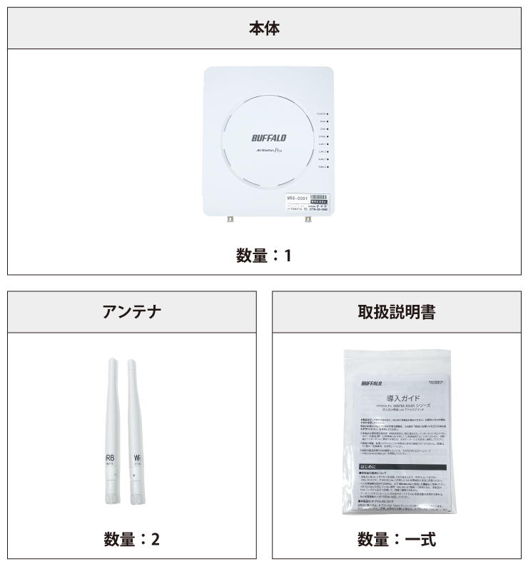BUFFALO 無線アクセスポイント PoE対応/1000BASE-T/WiFi6 WAPM-AX4R AC