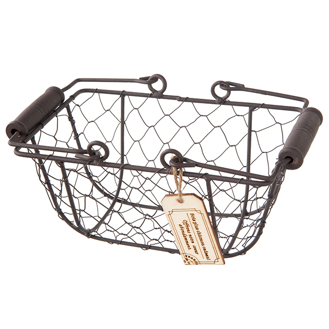ワイヤーバスケット-M/ダークブラウン(W180(100)×D120(60)×H85 ダーク