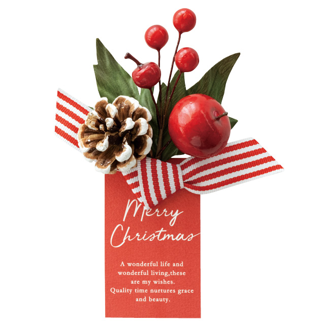 クリスマスフルリールクリップ付／レッド-1(W120×H150): ラッピング用