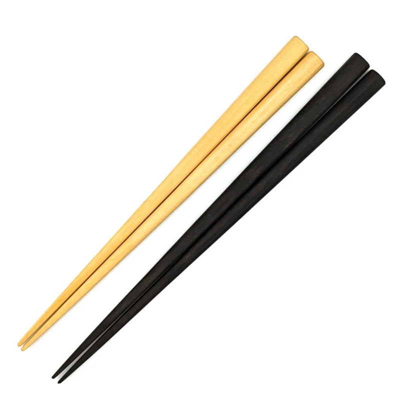 送料無料】楕円木箸先角 ブラックウッド つげ 夫婦箸セット【桐箱入