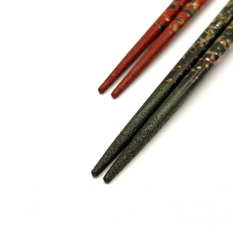 送料無料】津軽塗箸 先乾漆 貝蒔 夫婦箸セット【桐箱入】 - お買い物